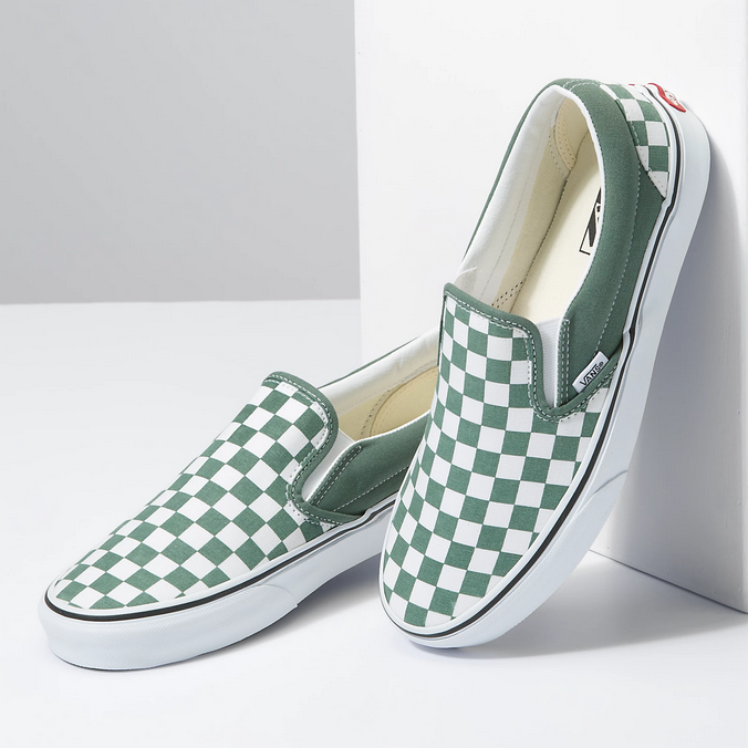 Vans Slip-On Classic checkerboard sneakers in green