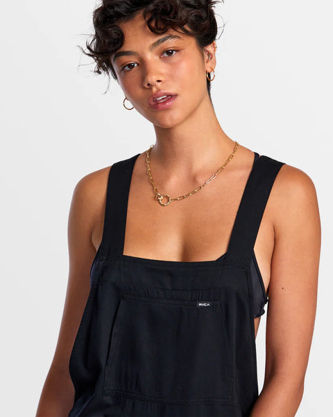 Cleared Beach Coverup Romper - RVCA Black