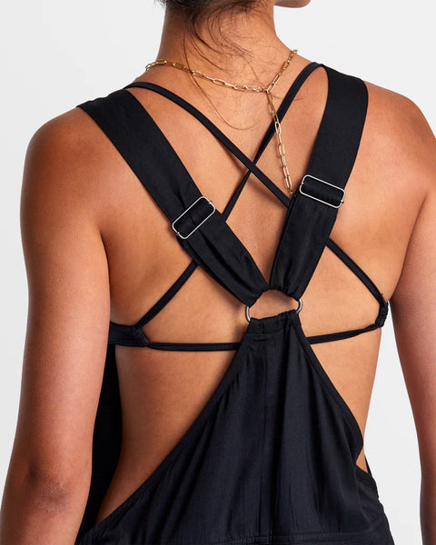 Cleared Beach Coverup Romper - RVCA Black