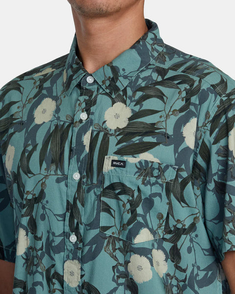 Botanical Short Sleeve Woven - Green Tea