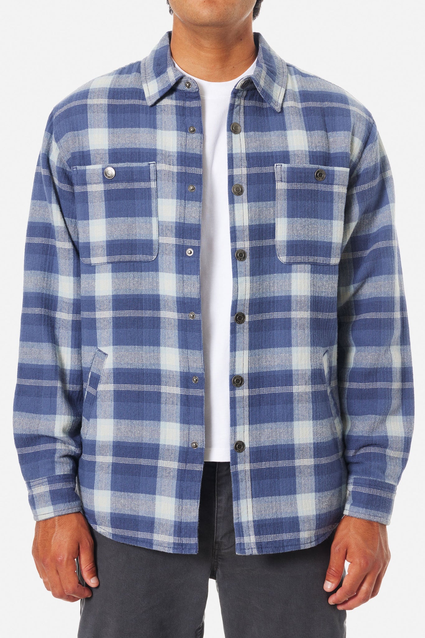 Harold Plaid Jacket - Washed Blue