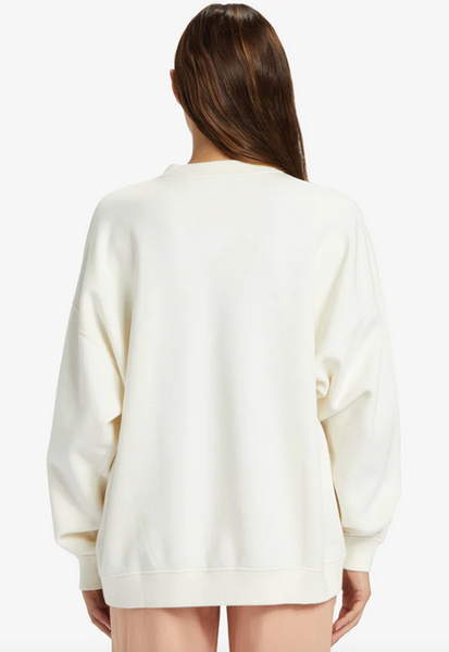 Lineup Oversized Crew Neck Sweatshirt - Egret