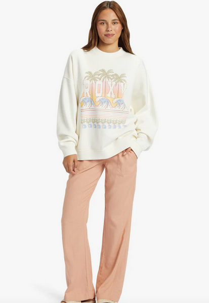 Lineup Oversized Crew Neck Sweatshirt - Egret