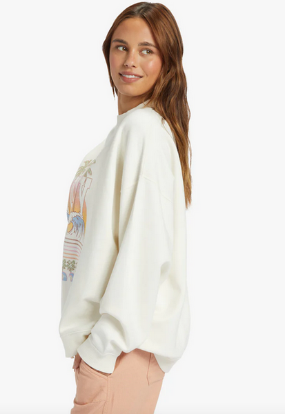 Lineup Oversized Crew Neck Sweatshirt - Egret