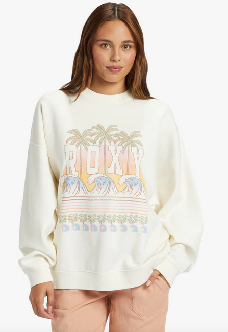 Lineup Oversized Crew Neck Sweatshirt - Egret