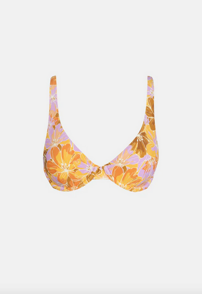 Mahana Floral Underwire Top - Yellow