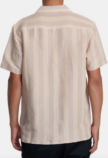 Love Stripe Short Sleeve Woven Shirt - Pale Mauve