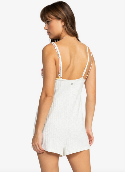 On Our Way V-Neck Playsuit - Egret