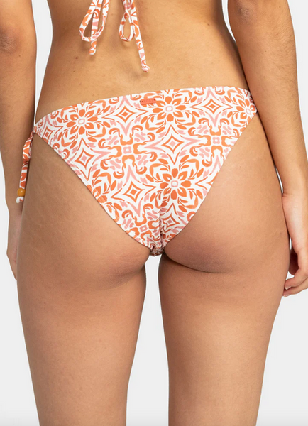 Fresco Tile Moderate Side Tie Bikini Bottoms - Cloud Dance