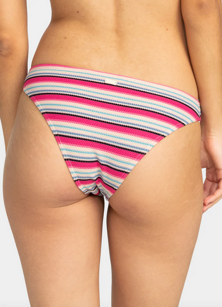 Paraiso Stripe Moderate Bikini Bottoms - Brazilian Sand