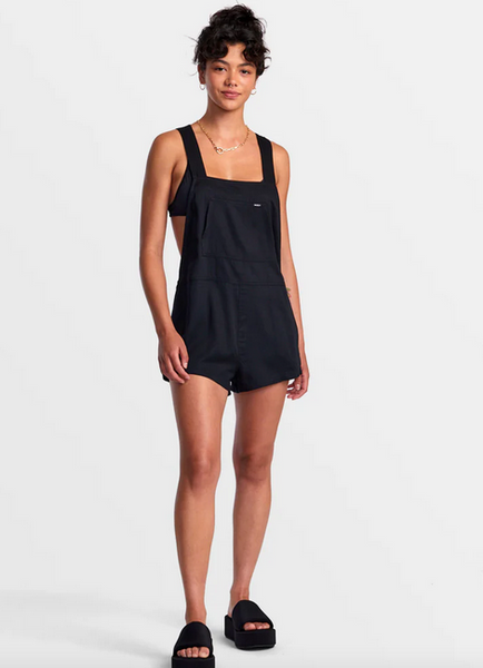 Cleared Beach Coverup Romper - RVCA Black