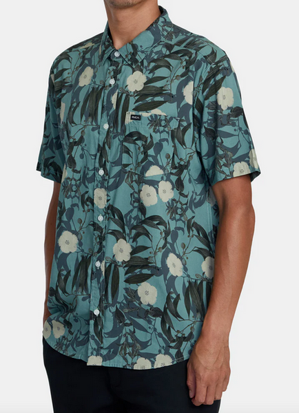 Botanical Short Sleeve Woven - Green Tea