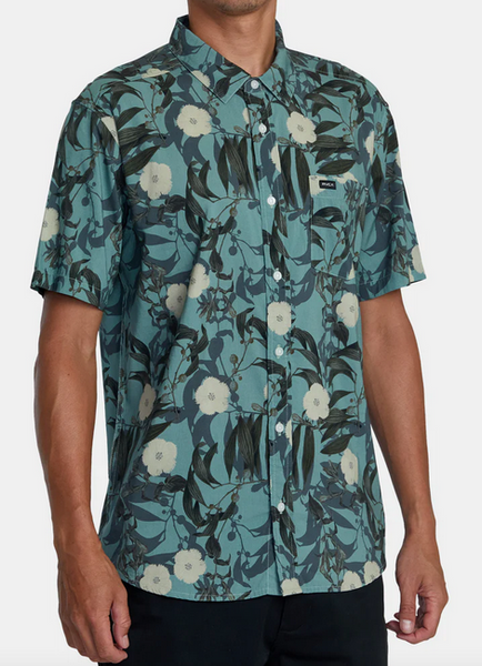 Botanical Short Sleeve Woven - Green Tea