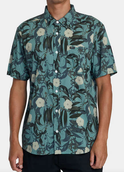 Botanical Short Sleeve Woven - Green Tea