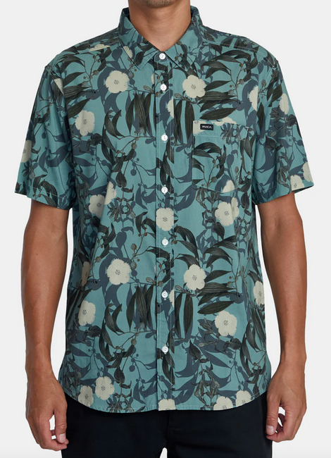 Botanical Short Sleeve Woven - Green Tea