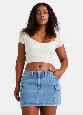 Kallie Crop Top - Salt Crystal