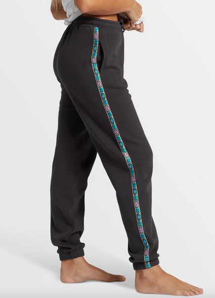 Swipe Right Elastic Waist Joggers - Black Sands