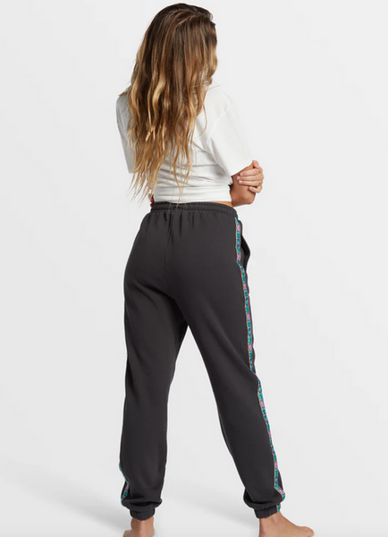 Swipe Right Elastic Waist Joggers - Black Sands