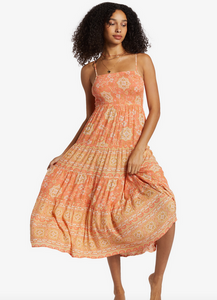 Dream Space Midi Dress - Papaya