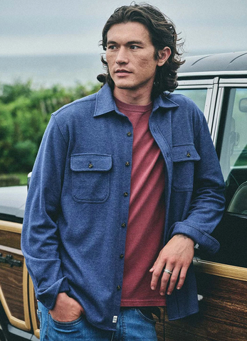 The Dunewood Ultra-Stretch Flannel - Navy Twill