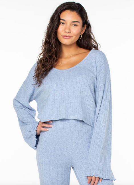 Sandy Coast Long Sleeve Top - Infinity Blue