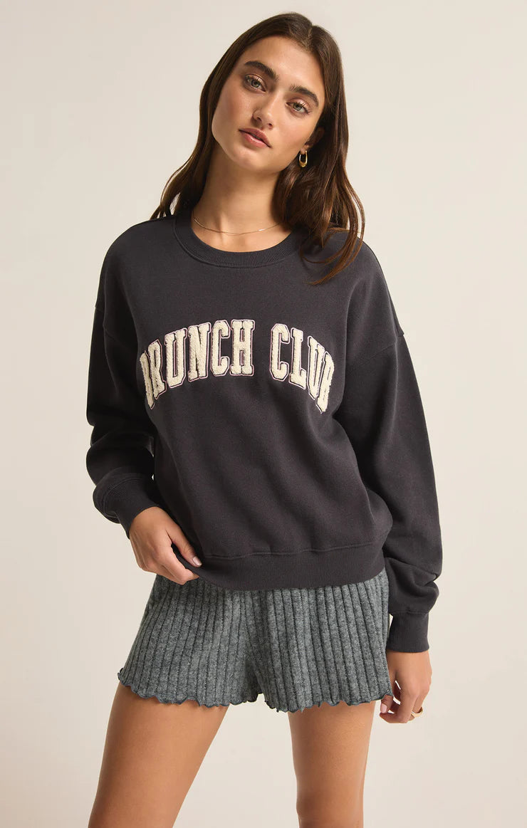 Brunch Club Sweatshirt - Black Sand